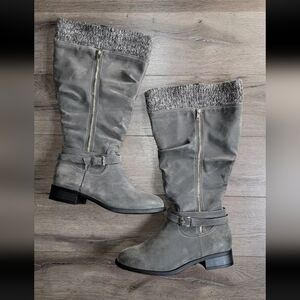 Torrid Women's Sweater Knee Boot (WW) Extra Wide Calf Size:12WW Color:Gray